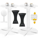 Kesser KESSER® Gastro Stehtisch klappbar Gastronomie Bistrotisch rund - Wetterbeständiger Klapptisch Gartentisch - Runder Partytisch - Hitzebeständig - Stabil und sicher