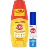Autan Multi Insect Pumpspray, Multi-Insektenschutz vor Mücken, Stechfliegen und Zecken, 1er Pack (1 x 100 ml) + Autan Insektenstich-Gel, zum Auftragen nach Insektenstichen (20ml)