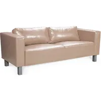 Fun Möbel Sofa Designersofa MAILAND 3-Sitzer in Kunstleder Cappuccino