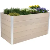 Dobar dobar® XXL WPC-Hochbeet für den Garten als Bausatz - Erhöhtes Beet in Holzoptik ideal für Chili und Gemüse - 146 x 70 x 75 cm - Silbergrau, Grau