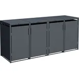 DEGAMO Mülltonnenbox MÜNCHEN 264x80x116cm für Tonnen 120 und 240 Liter, Stahl anthrazit