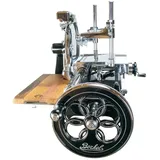 Berkel Aufschnittmaschine – Volano P15 schwarz – Wunderschöne Schwungradmaschine + 100% handgefertigtem Schneidebrett Unikat