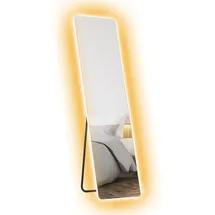 Homcom Ganzkörperspiegel Transparent, Metall, 40x150x3 cm Standspiegel