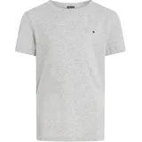 Tommy Hilfiger Jungen, T-Shirt Kurzarm Rundhalsausschnitt, grau (Grey Heather), 7 Jahre