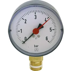 Rohrfeder-Manometer für Heizung/Sanitär Industrie - Radial, Afriso, Ø80mm, DN15 (1/2''), 0-6bar