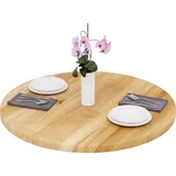 LAMO MANUFAKTUR Tischplatte rund 90 cm aus Naturholz Holzplatte für Esstisch, Küchentisch, Bistrotisch Stärke: 40 mm Farbe: Rustikal