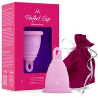 Perfect Cup Menstruationstasse, 100% medizinisches Silikon, veganfreundlich, super weich und flexibel, 12 Stunden Schutz, wiederverwendbar - S - Rose