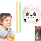 Pessrrtewg Ein Strohhalm, der überraschende Geräusche mit 9 Soundeffekten erzeugt, niedliche Musik-Strohhalme in Tierform, wiederverwendbare Partyzubehör mit Tiermotiven, spezielle gesangssprechende