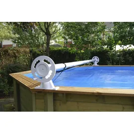 UBBINK Planenaufroller UBBINK "Aufrollvorrichtung DELUXE", weiß, B:16cm H:16cm L:650cm, Aluminium, Winden, für Pools mit breitem flachen Rand