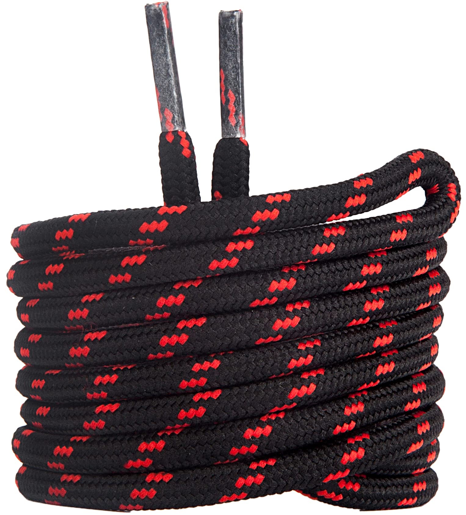 Tolumo Diameter 4.5 MM Round Durable Boot Laces Lengths 100 to 160 CM Shoelaces for Work and Leisure Boots, Hiking Shoes Black Red 100 CM 1 Pair - 100cm - 1 Pair