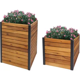 Mendler Pflanzkasten HWC-L23 2er-Set