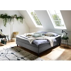 Boxbett »Happy«, ohne Kopfteil, mit Topper, wahlweise mit oder ohne Bettwaren, anthrazit, Komplettbetten, 56012169-0 Struktur   Mit Bettwäsche-Set