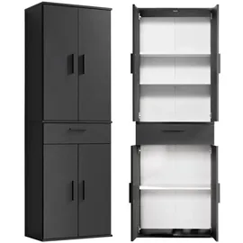 mokebo Mehrzweckschrank 60 x 180 x 34 cm Schwarz