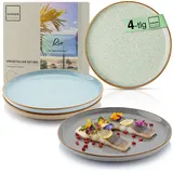 sänger Speiseteller Set Rio, Teller Grün, Blau, Grau, Beige