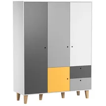Vox Kleiderschrank 3 Türen 153 x 201,5 x 55 cm Gelb