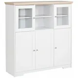 Home Affaire Highboard »Nanna«, Vitrine in Eichen-Optik, Breite 118 cm, weiß