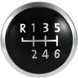 5/6 Gang Schaltknauf Abzeichen Emblem Kappe Knopf Abdeckung Ersatz für Multivan T5 Transporter 2003–2010 6 schwarz