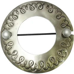 Dekoklammer GARDINIA "Dekospange Ring" Gr. 1, silber (edelstahlfarben), Ø:12cm, Metall, Gardinenbefestigungen, zur einfachen Befestigung und Dekoration