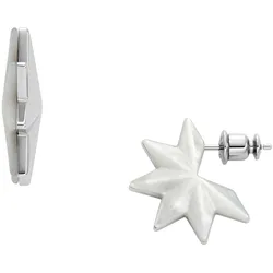 Paar Ohrstecker SKAGEN "KATRINE DANISH STAR, STERN, SKJ1777040", silber (edelstahlfarben, weiß), Ohrringe, Damen, Edelstahl, mit Perlmutt