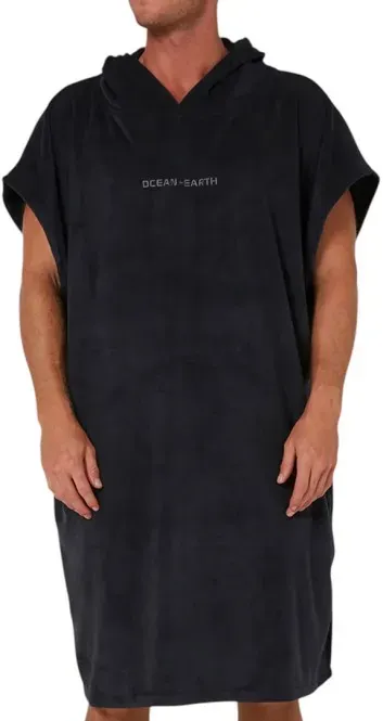 OCEAN EARTH SURF ESSENTIAL HOODED Poncho 2026 dull black