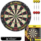 Target Darts Target Gabriel Clemens Dartboard Set | Spieler-Edition Dartboard-Set mit 2 Sets Steel-Dart-Dartspitzen, Wurf-Linie nach Wettkampfstandard | Professionelle Darts & Dartboards