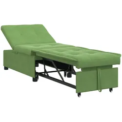 vidaXL Sofa Bett 3-in-1 Ausziehbares Design Hellgrünes Velours
