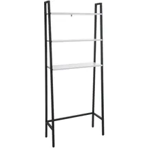 MCW Standregal MCW-K82, Badregal Waschmaschinen-Regal Leiterregal, Industrial Metall Holz 155x64x25cm ~ Marmor-Optik weiß