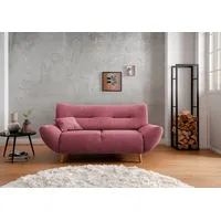INOSIGN 2-Sitzer Drago elegant und zeitlos, komfortabel, Holzfuß, frei im Raum stellbar, inkl. 1 Zierkissen rosa
