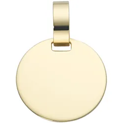 Ketten-Anhänger LUIGI MERANO "Gravurplatte zum gravieren, Gold 585", gold, Schmuckanhänger, Damen, Onesize, Gelbgold 585