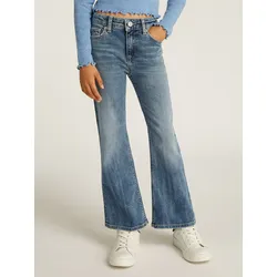 Bootcut-Jeans TOMMY HILFIGER "FLARE VINTAGE", Mädchen, Gr. 12 (152), N-Gr, vintage, Denim/Jeans, Obermaterial: 99% Baumwolle, 1% Elasthan, unifarben, ausgestellt, Jeans, in Vintage-Waschung