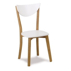 Buche Holzstuhl Muebles Romero - M1805 Farbe Nussbaum Gestell, Sitz und Rückenlehne weiß
