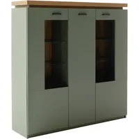 MCA Furniture Highboard »MONIZ Highboard«, (1 St.), Hochkommode,Kommode,Eiche,Salbeigrün,3 Türen,gedämpft,Breite