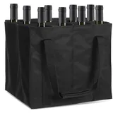 Flaschentasche 12 Flaschen (45 X 27 X 27 cm), Faltbarer Flaschenträger, Bier, Wein, Champagner Wiederverwendbare Getränketasche, Flaschenträger mit Trennwänden für Picknicks, Camping, Partys