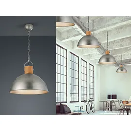 meineWunschleuchte Retro Pendelleuchte 1-flg. Ø 45 cm Metall silber