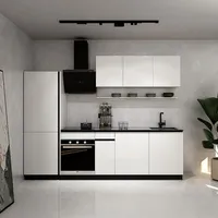 HOME DELUXE Küche PORTOFINO Weiß Matt Links Arbeitsplatte Grey Stone- Ohne E-Geräte - Weiß/Grau