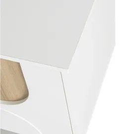 Okwish TV-Lowboard 175x38x50 cm Weiß/Natur MDF