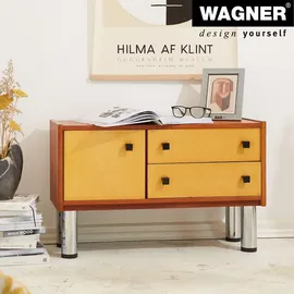 Wagner Möbelbein/Tischbein/Möbelfuß/Verstellfuß Telescope - Ø 60 x 160-250 mm, ausziehbar, Edelstahl-Optik- 12182501