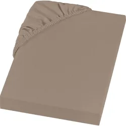Spannbettlaken SETEX "REFIBRA Feinbiber", grau (taupe), B:160cm L:200cm, Feinbiber, Obermaterial: 70% Baumwolle, 30% Lyocell (TENCEL), Laken, aus bis zu 60% recycelten Fasern