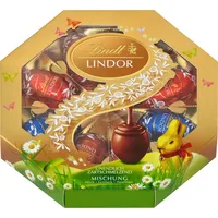 Lindt Schokolade LINDOR Oster Mix | 144 g Kassette | Zartschmelzende LINDOR Eier in drei Sorten: Vollmilch, Feinherb, Nuss | Osterschokolade | Schokoladengeschenk | 1er Pack