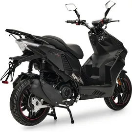 Burnout Motorroller BAD s Mattschwarz 50ccm 25 kmh Mofa Sportlich Scooter