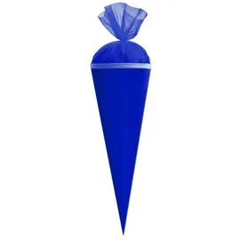 ROTH Schultüte 35cm rund - mit dunkelblauem Tüllverschluss