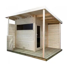 Harvia Sentiotec Gartensauna Scala Medium Saunahaus Aus Fichte Massivsauna Ca. 344x313x270 Cm