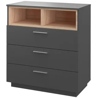Vicco Kommode Beatrice Anthrazit, 3 Schubladen Sideboard Regal