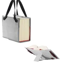 Skin LexSkin, (Nylon) silverstone (steingrau): Buchhülle mit integrierter Buchstütze und Trageriemen in Material Nylon/Leder, Farbe silverstone (steingrau)