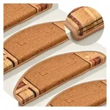 vidaXL Treppenmatten Selbstklebend 15 Stk. Beige 65x21x4 cm