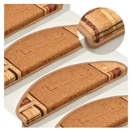 vidaXL Treppenmatten Selbstklebend 15 Stk. Beige 65x21x4 cm