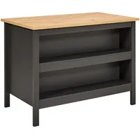 Interlink Kücheninsel Nellina 124 x 91,5 x 75 cm Anthrazit / Eiche Artisan