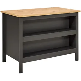 Interlink Kücheninsel Nellina 124 x 91,5 x 75 cm Anthrazit / Eiche Artisan