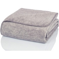 Glart Kuscheldecke grau meliert 130x170 cm. Weiche & warme Wolldecke extra flauschig für Sofa & Couch. Ideal als Tagesdecke oder Sofaüberwurf. Ohne Ärmel