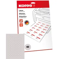 KORES Universal-Etiketten, 24.0 mm rund, 25 Blatt, weiß, LR024.25